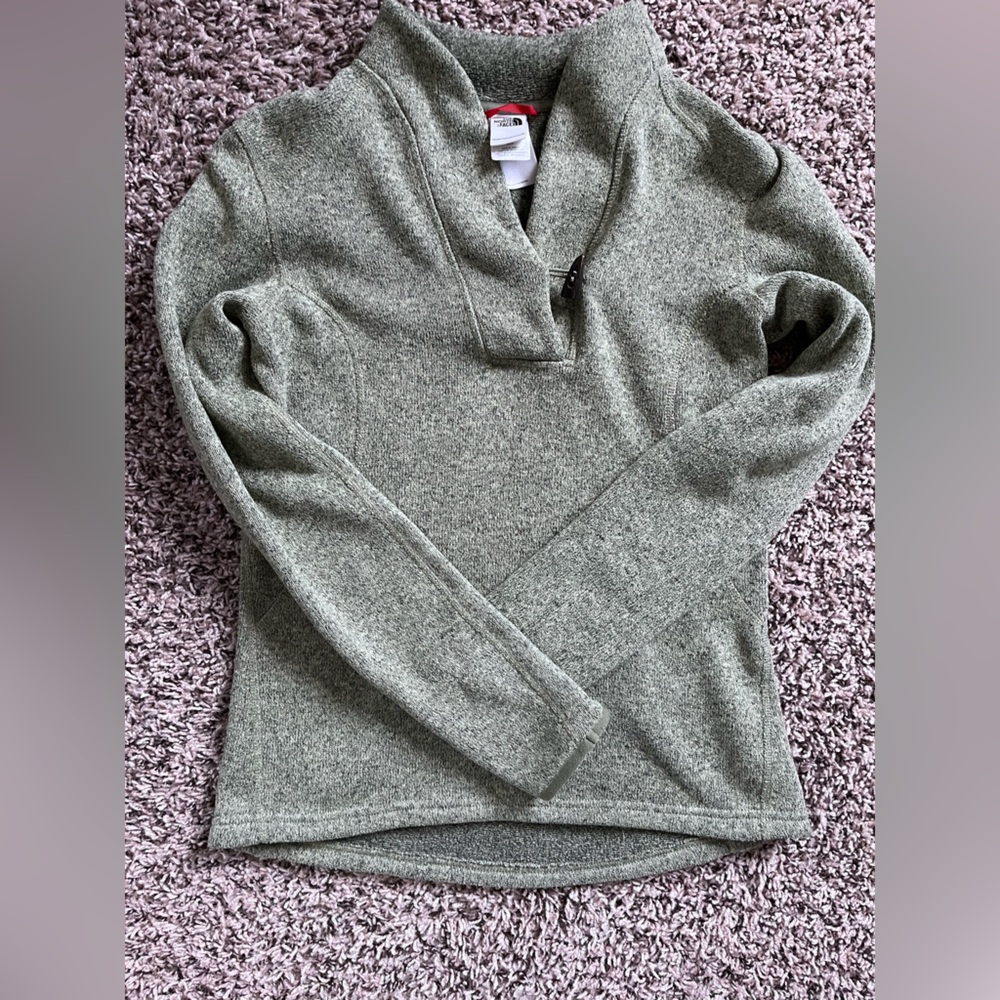 The North Face Olive Green Shawl Collar Pullover Toggle Neck Sweater - Picture 7 of 7